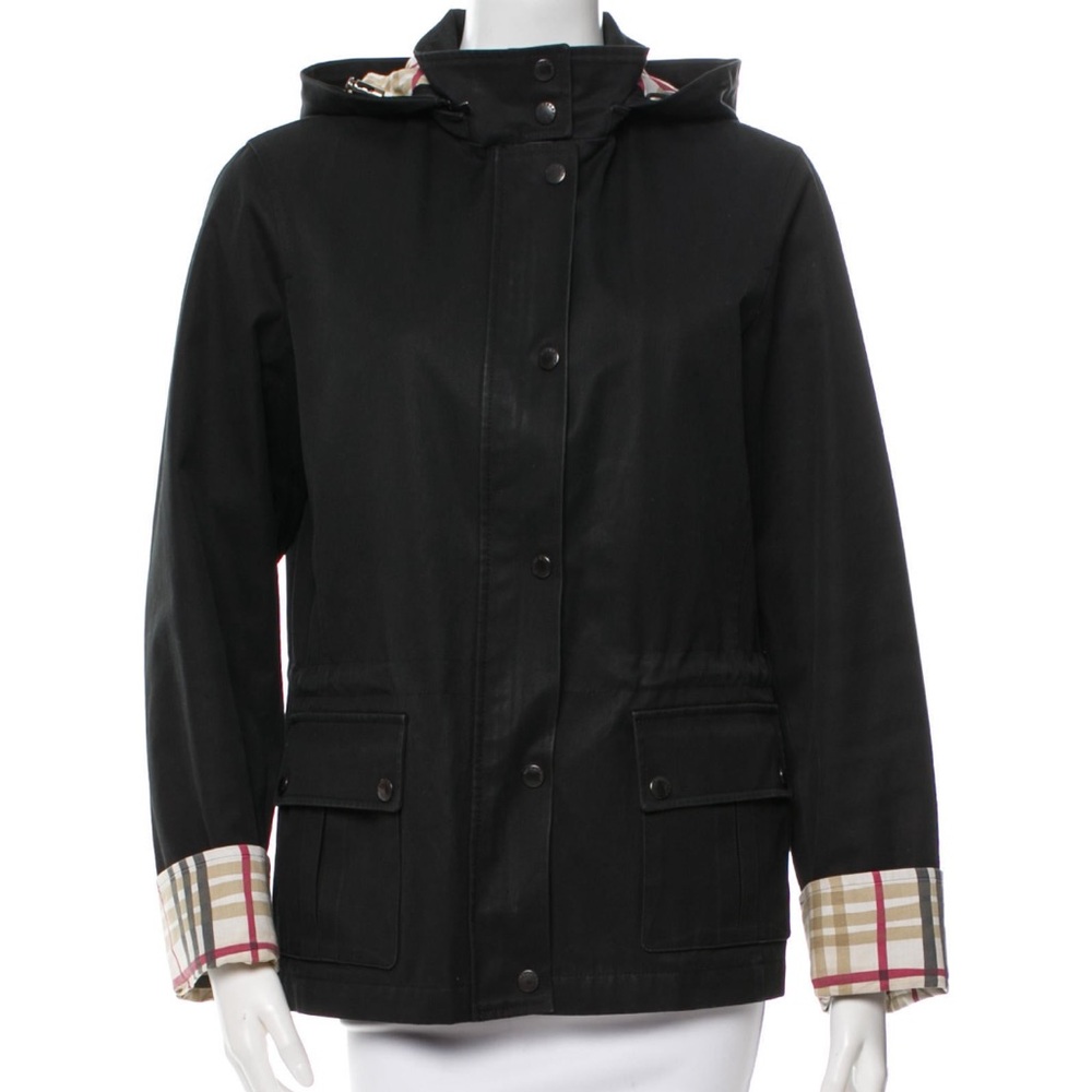 Black Burberry London hooded field jacket size M